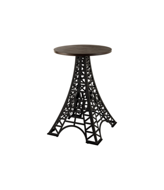 Invicta Interior Bartafel PARIS LOFT 105cm Eiffeltoren design mangohout donkerbruin zwart - 48439