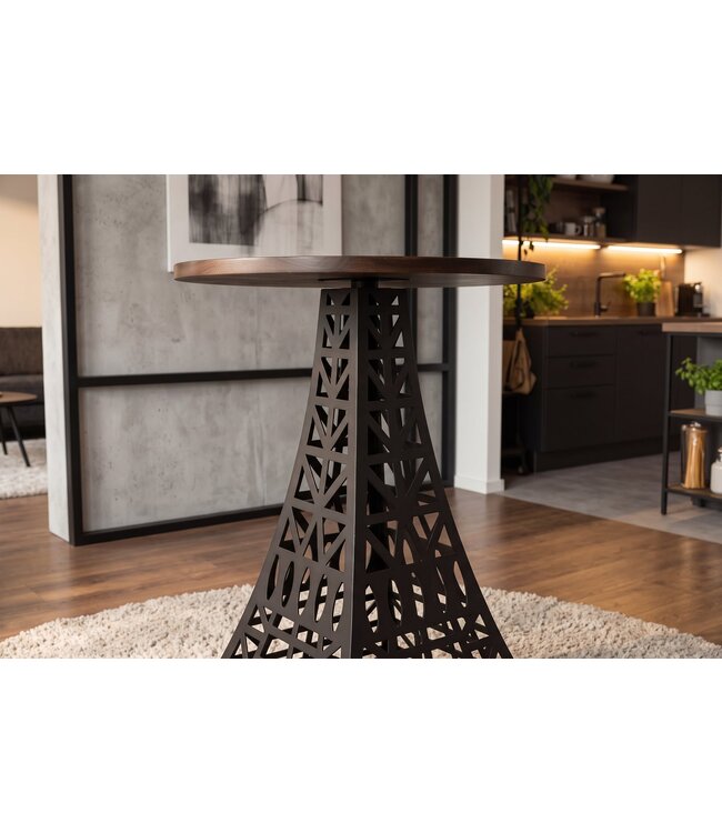 Invicta Interior Bartafel PARIS LOFT 105cm Eiffeltoren design mangohout donkerbruin zwart - 48439