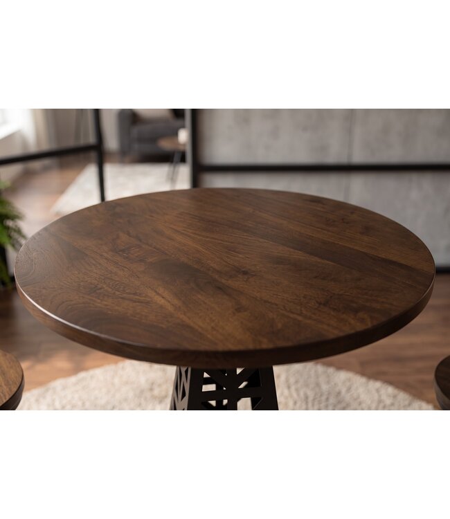 Invicta Interior Bartafel PARIS LOFT 105cm Eiffeltoren design mangohout donkerbruin zwart - 48439