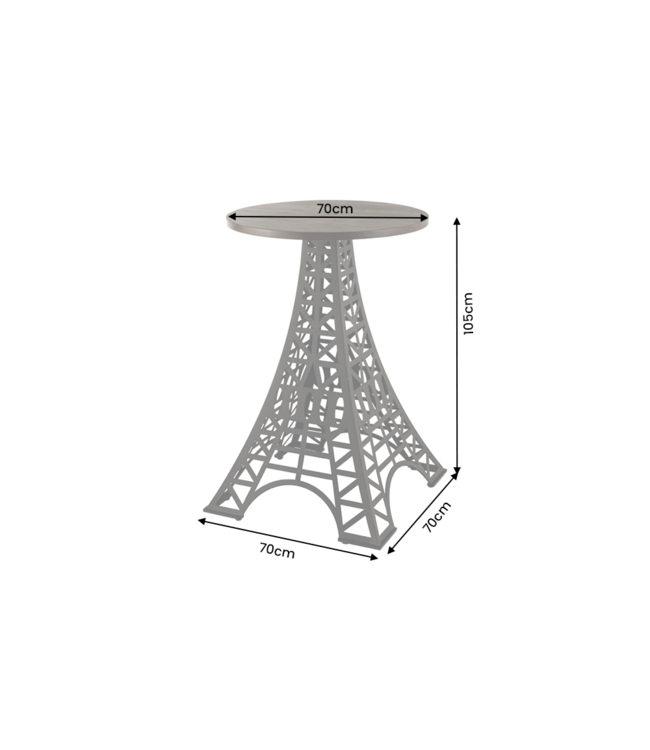 Invicta Interior Bartafel PARIS LOFT 105cm Eiffeltoren design mangohout donkerbruin zwart - 48439