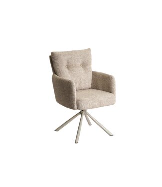 Invicta Interior Draaibare fauteuil BIG GEORGE 360° met armleuningen veercore gestructureerde stof beige - 48498