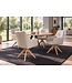 Invicta Interior Draaitstoel ALMARA 360° auto-return met armleuningen bonnellvering leer beige zand - 48567