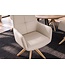 Invicta Interior Draaitstoel ALMARA 360° auto-return met armleuningen bonnellvering leer beige zand - 48567