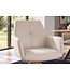Invicta Interior Draaitstoel ALMARA 360° auto-return met armleuningen bonnellvering leer beige zand - 48567
