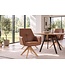 Invicta Interior Draaistoel ALMARA 360° met automatische terugkeer, armleuningen, zak-veersysteem, leer cognacbruin - 48568