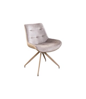 Invicta Interior Fauteuil DIVANI retrostijl fluweel microvezel champagne beige - 48607