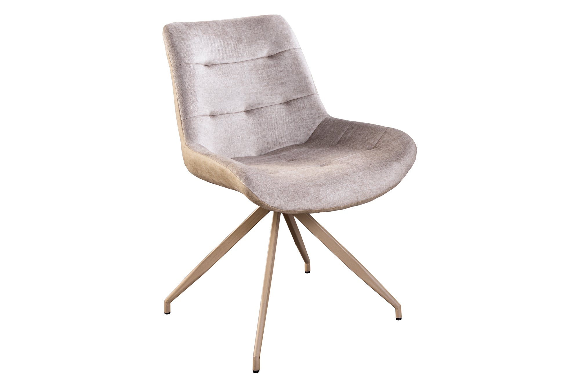Fauteuil DIVANI retrostijl fluweel microvezel champagne beige - 48607