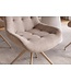 Invicta Interior Fauteuil DIVANI retrostijl fluweel microvezel champagne beige - 48607