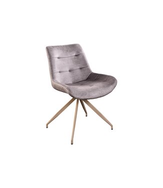 Invicta Interior Retro velours fauteuil DIVANI in taupe beige - 48608