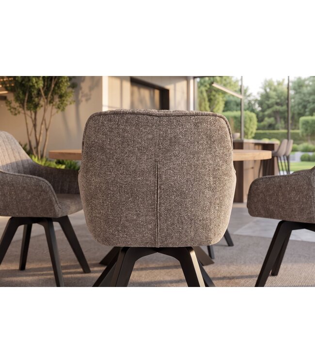 Invicta Interior Draaibare stoel LIVORNO 180° auto-return met armleuningen microvezel taupe - 48610