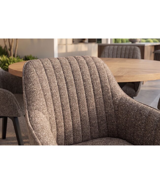 Invicta Interior Draaibare stoel LIVORNO 180° auto-return met armleuningen microvezel taupe - 48610