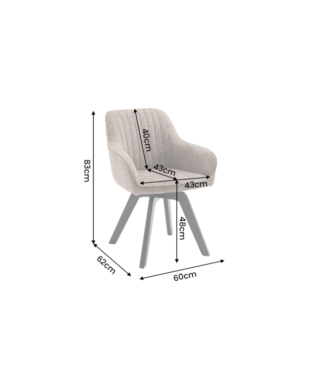Invicta Interior Draaibare stoel LIVORNO 180° auto-return met armleuningen microvezel taupe - 48610