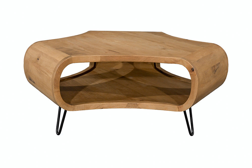 Salontafel ORGANIC LIVING 90cm met hairpin poten mangohout naturel - 48645