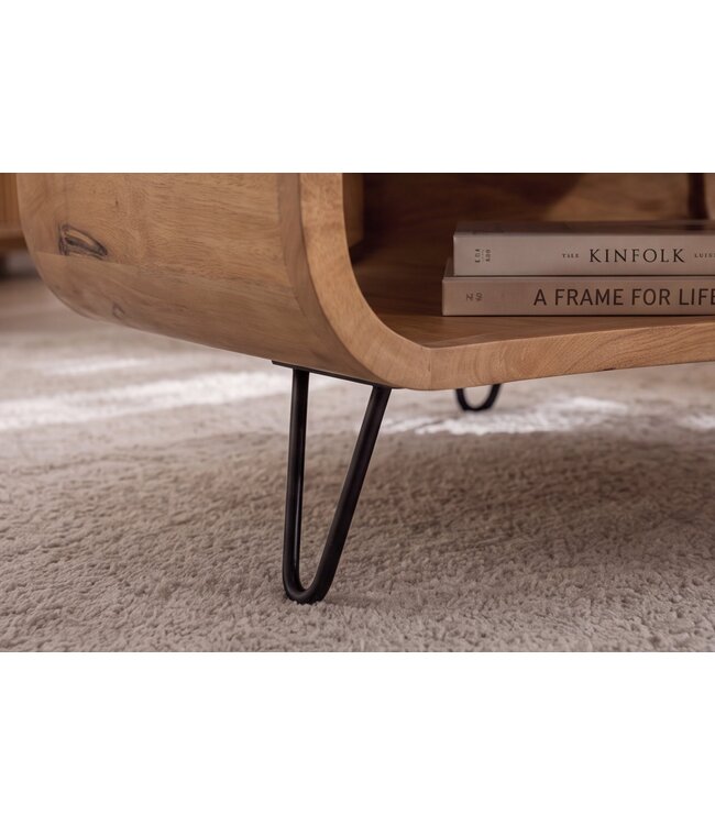 Invicta Interior Salontafel ORGANIC LIVING 90cm met hairpin poten mangohout naturel - 48645