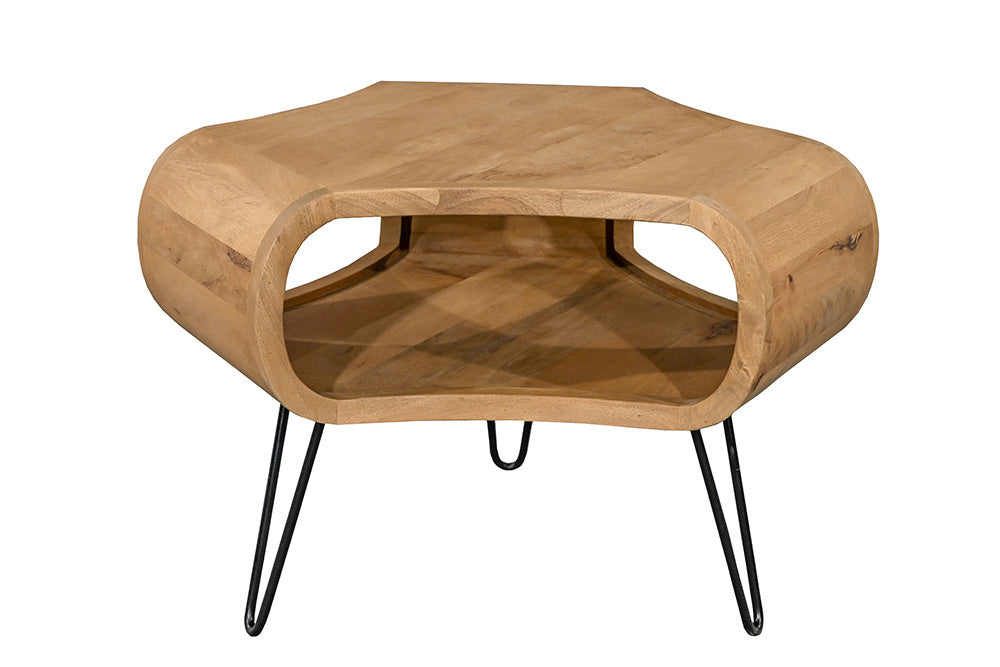 Salontafel ORGANIC LIVING 70cm met hairpin poten mangohout naturel - 48646