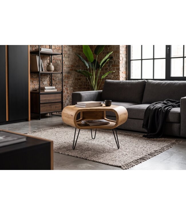 Invicta Interior Salontafel ORGANIC LIVING 70cm met hairpin poten mangohout naturel - 48646