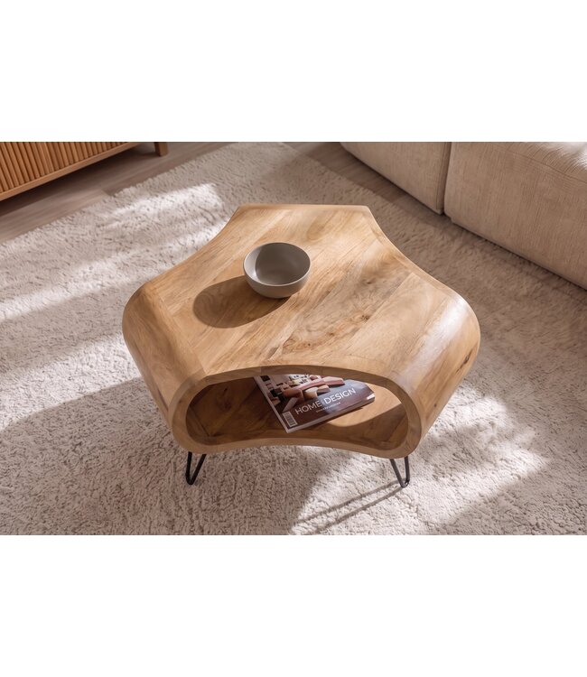 Invicta Interior Salontafel ORGANIC LIVING 70cm met hairpin poten mangohout naturel - 48646