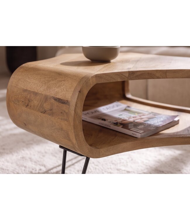 Invicta Interior Salontafel ORGANIC LIVING 70cm met hairpin poten mangohout naturel - 48646