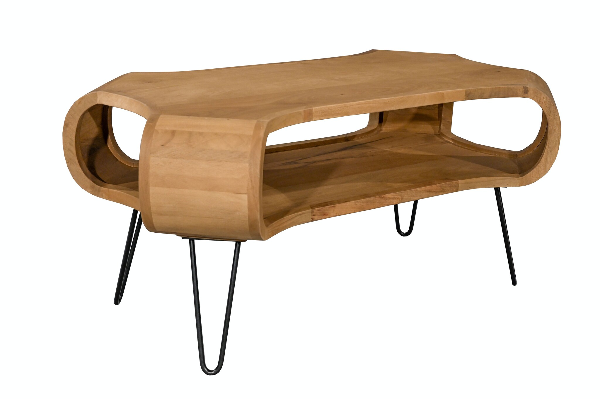 Salontafel ORGANIC LIVING 100cm met hairpin poten mangohout naturel - 48647
