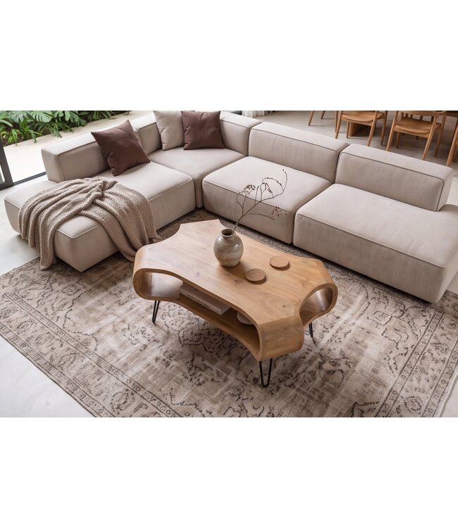 Invicta Interior Salontafel ORGANIC LIVING 100cm met hairpin poten mangohout naturel - 48647