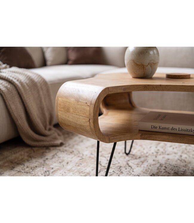 Invicta Interior Salontafel ORGANIC LIVING 100cm met hairpin poten mangohout naturel - 48647