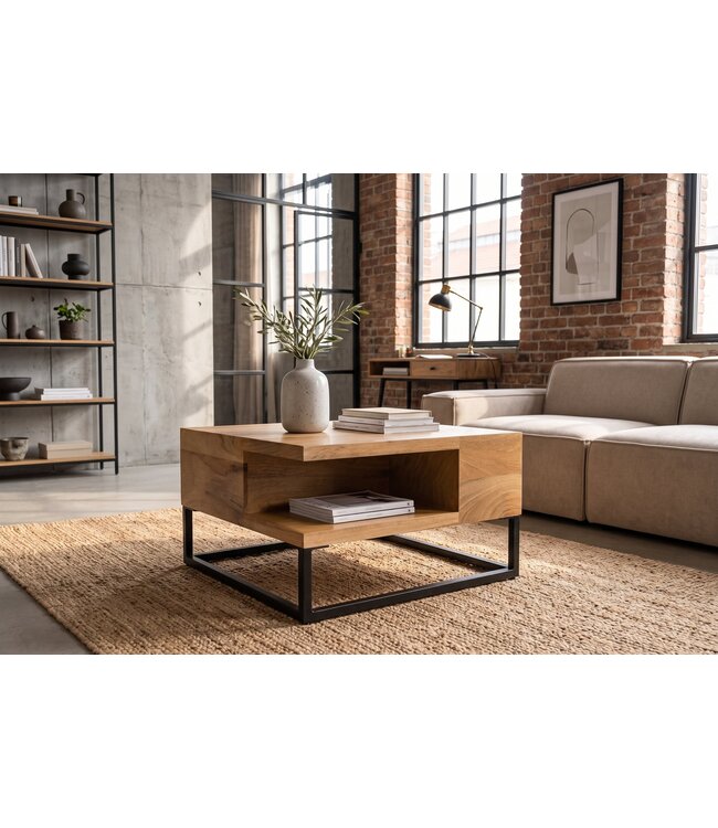 Invicta Interior Salontafel GIANT 60cm mangohout crème beige - 48649
