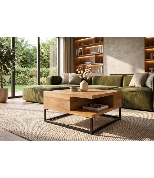 Invicta Interior Salontafel GIANT 60cm mangohout crème beige - 48649