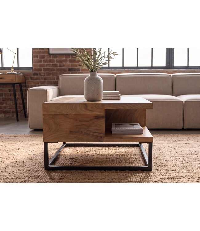 Invicta Interior Salontafel GIANT 60cm mangohout crème beige - 48649