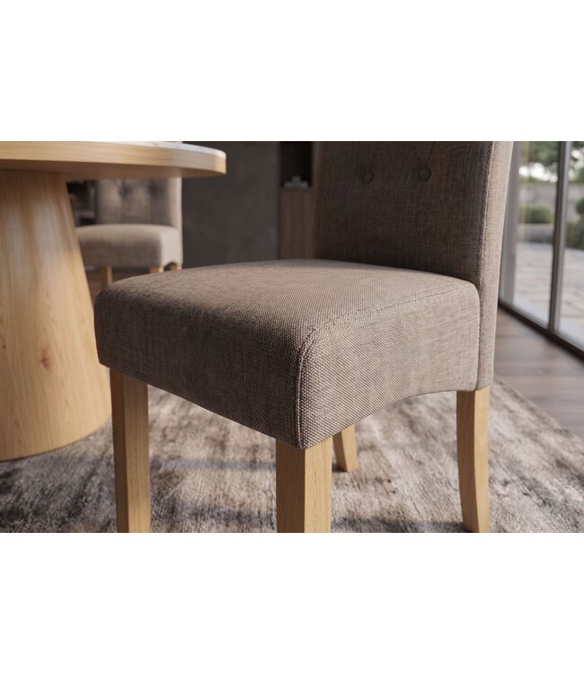 Invicta Interior Stoel CASA met nekrol gestructureerde stof taupe - 48650