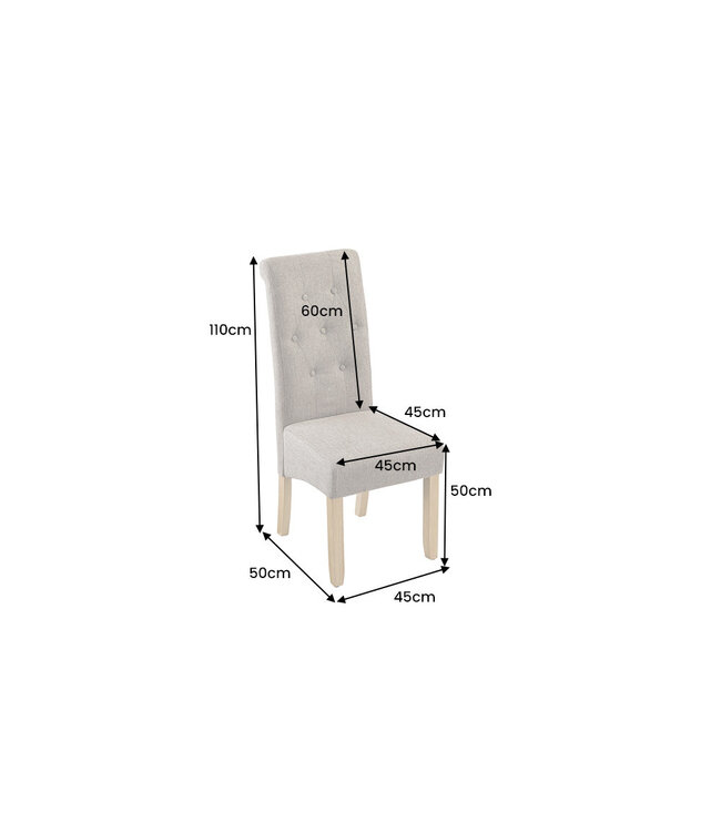 Invicta Interior Stoel CASA met nekrol gestructureerde stof taupe - 48650