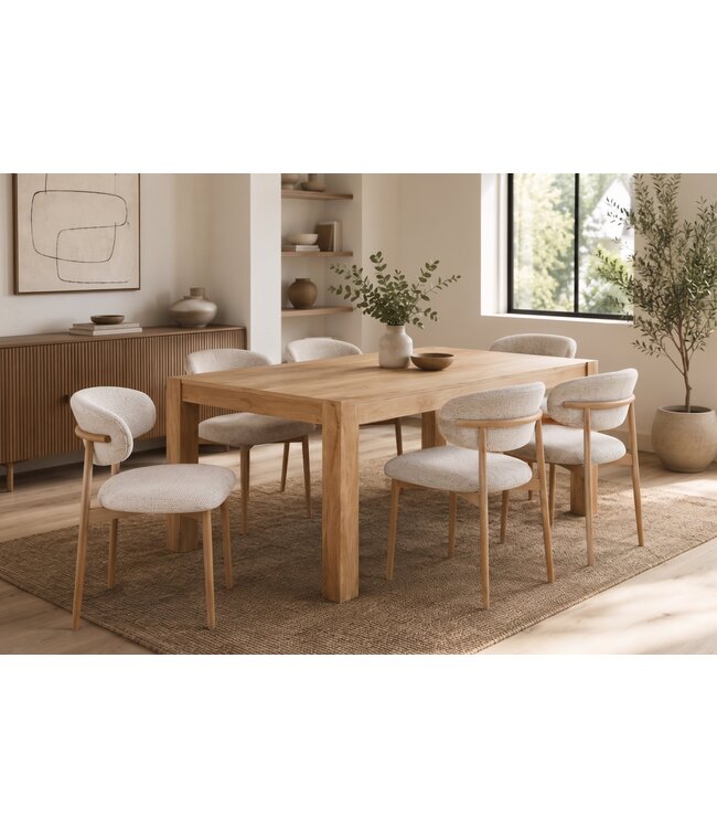 Invicta Interior Eettafel MAKASSAR 160cm mangohout crème natuurlijk - 48651