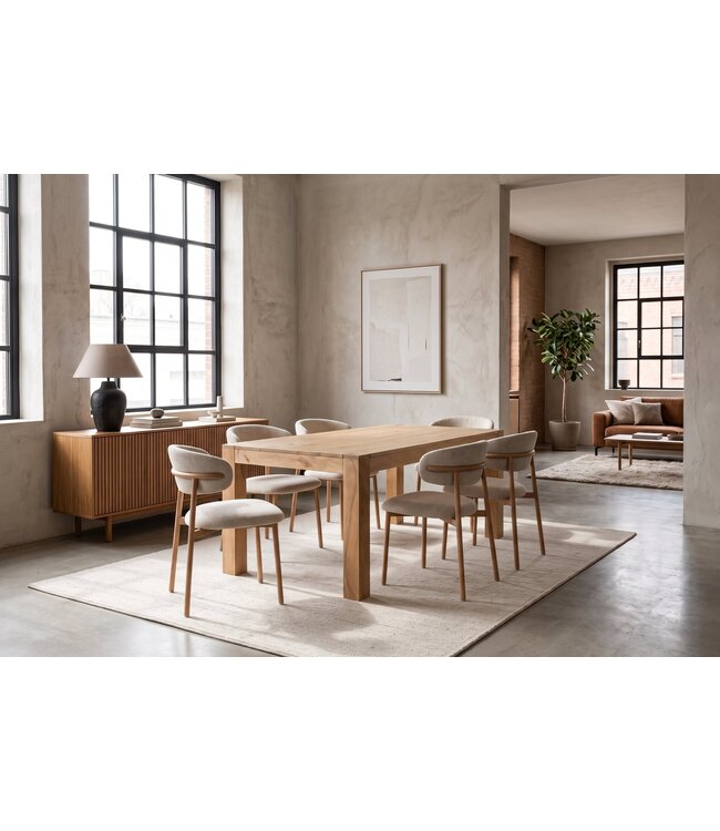 Invicta Interior Eettafel MAKASSAR 160cm mangohout crème natuurlijk - 48651
