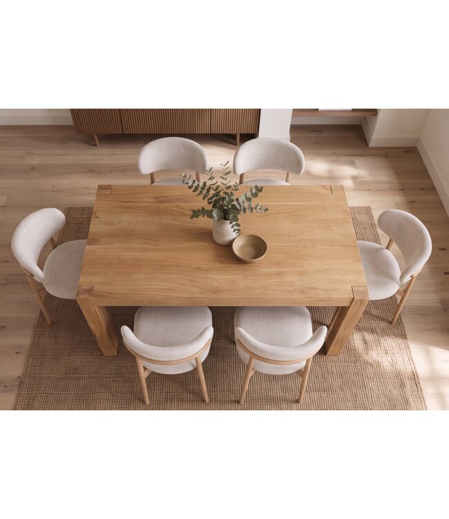 Invicta Interior Eettafel MAKASSAR 160cm mangohout crème natuurlijk - 48651