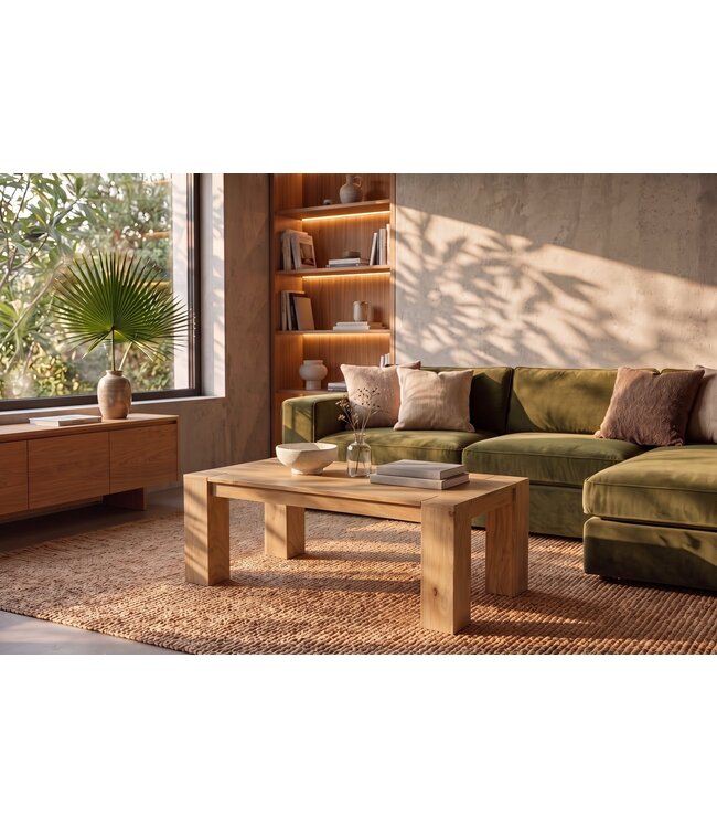 Invicta Interior Salontafel MAKASSAR 100cm mangohout crème beige - 48652