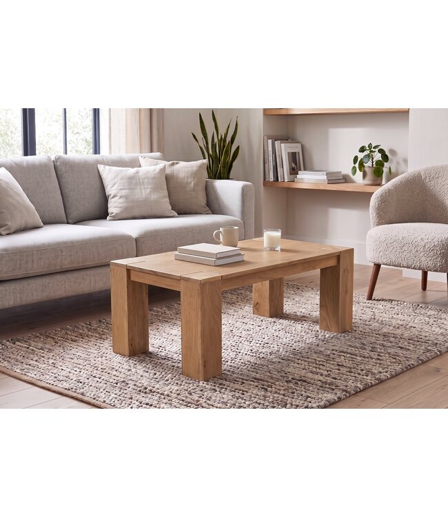 Invicta Interior Salontafel MAKASSAR 100cm mangohout crème beige - 48652