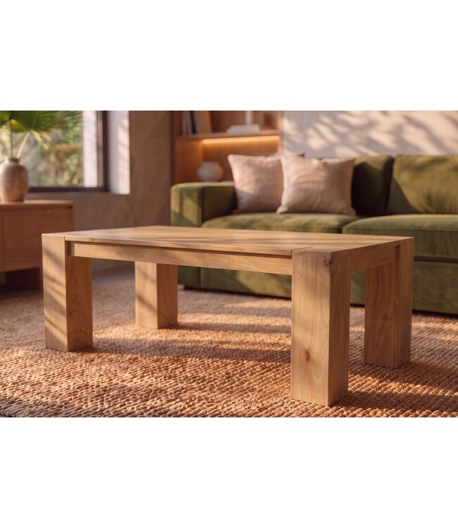 Invicta Interior Salontafel MAKASSAR 100cm mangohout crème beige - 48652
