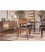 Invicta Interior Stoel MAKASSAR 90cm kunstleer donkergrijs en sheesham hout bruin stone finish - 48654