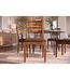 Invicta Interior Stoel MAKASSAR 90cm gestructureerde stof grijs bruin en sheesham hout bruin stenen afwerking - 48655