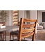 Invicta Interior Stoel MAKASSAR 90cm gestructureerde stof grijs bruin en sheesham hout bruin stenen afwerking - 48655