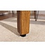 Invicta Interior Stoel MAKASSAR 90cm gestructureerde stof grijs bruin en sheesham hout bruin stenen afwerking - 48655