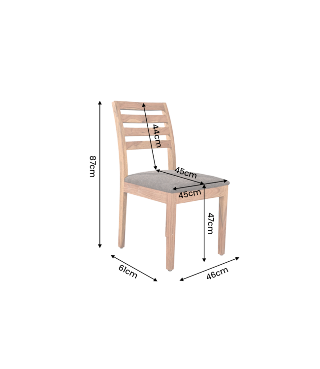 Invicta Interior Stoel MAKASSAR 90cm gestructureerde stof grijs bruin en sheesham hout bruin stenen afwerking - 48655