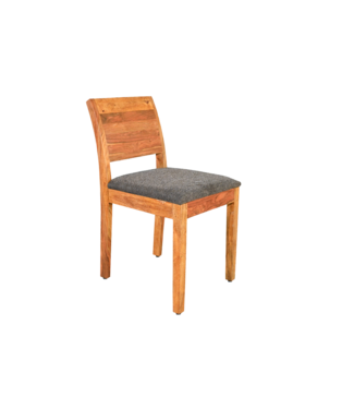 Invicta Interior Stoel MAKASSAR 80cm gestructureerde stof grijs en sheeshamhout bruine steenafwerking - 48658
