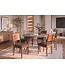 Invicta Interior Stoel MAKASSAR 80cm gestructureerde stof grijs en sheeshamhout bruine steenafwerking - 48658