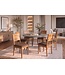Invicta Interior Stoel MAKASSAR 80cm microvezel bruin en sheesham hout bruin stone finish - 48659