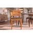 Invicta Interior Stoel MAKASSAR 80cm microvezel bruin en sheesham hout bruin stone finish - 48659