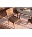 Invicta Interior Stoel MAKASSAR 80cm microvezel bruin en sheesham hout bruin stone finish - 48659