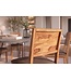 Invicta Interior Stoel MAKASSAR 80cm microvezel bruin en sheesham hout bruin stone finish - 48659