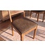 Invicta Interior Stoel MAKASSAR 80cm microvezel bruin en sheesham hout bruin stone finish - 48659