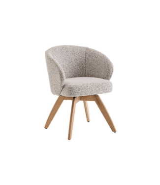 Invicta Interior Draaistoel WALKURE 180° auto-return met armleuningen veercore textielstof beige naturel - 48677
