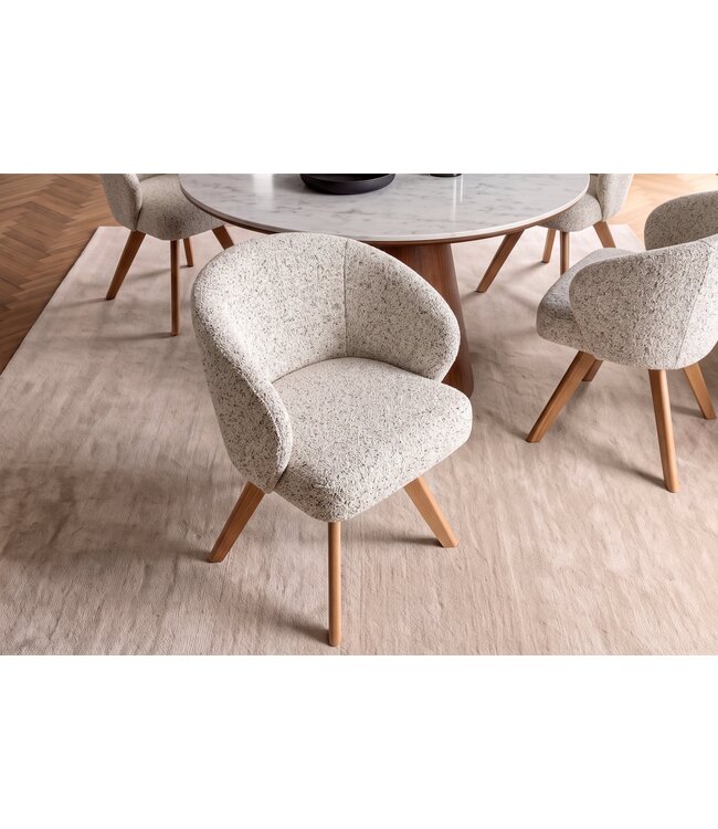 Invicta Interior Draaistoel WALKURE 180° auto-return met armleuningen veercore textielstof beige naturel - 48677